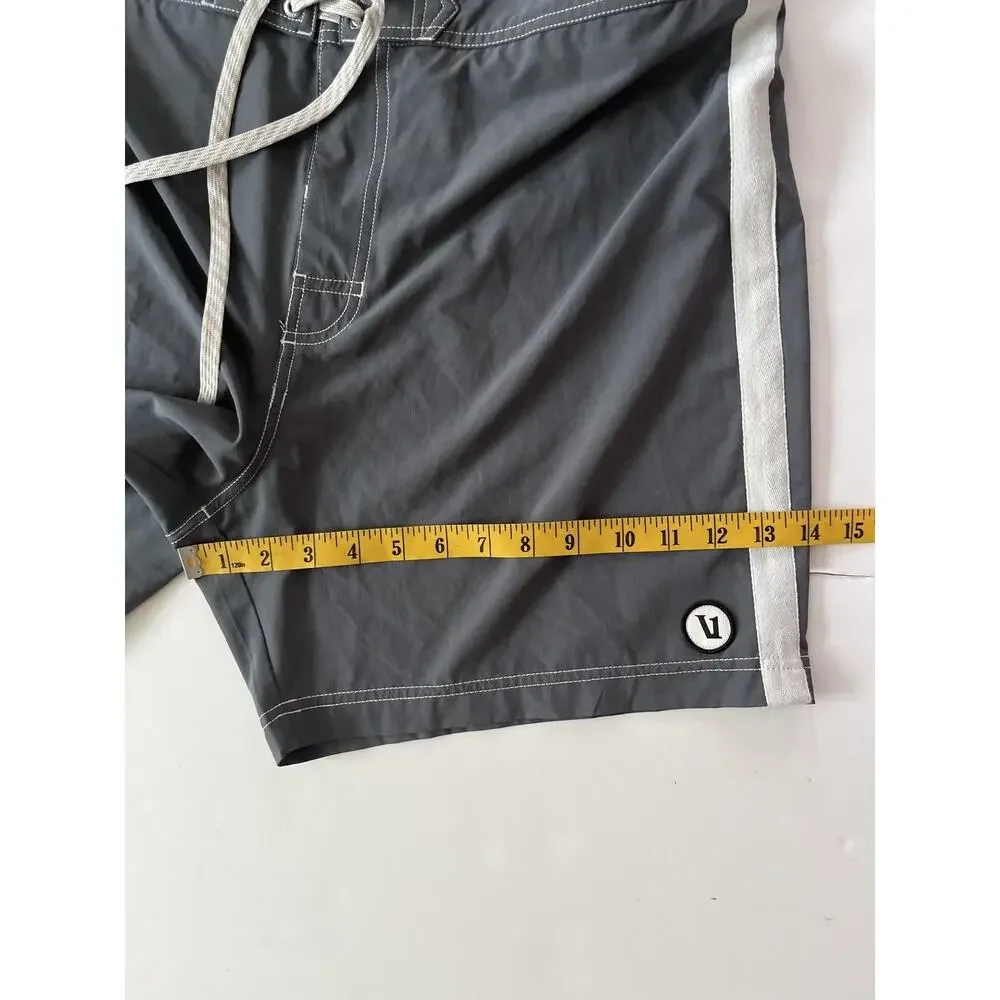 Vuori Puerto Swim Shorts Men 36 Gray Colorblock Quick Dry Stretch Board Trunks